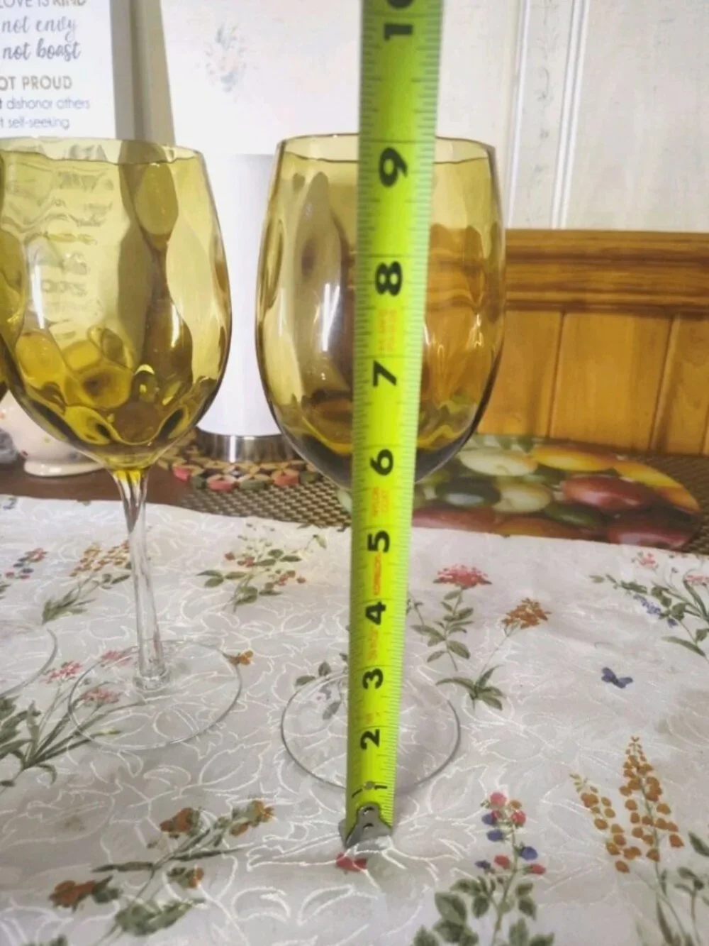 Lot of 3 Vintage Amber Wine Glass Century Modern Italian Empoli Pieces 